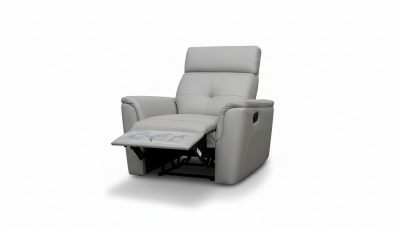 Reclining and Sliding Seats Sets 8501 Light Grey Chair w/Manual Recliner