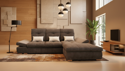 Living Room Furniture Sectionals Estero Sectional Right with Bed and storage