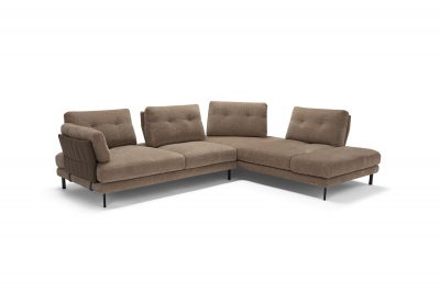 Lara Sectional in Fabric & Leather