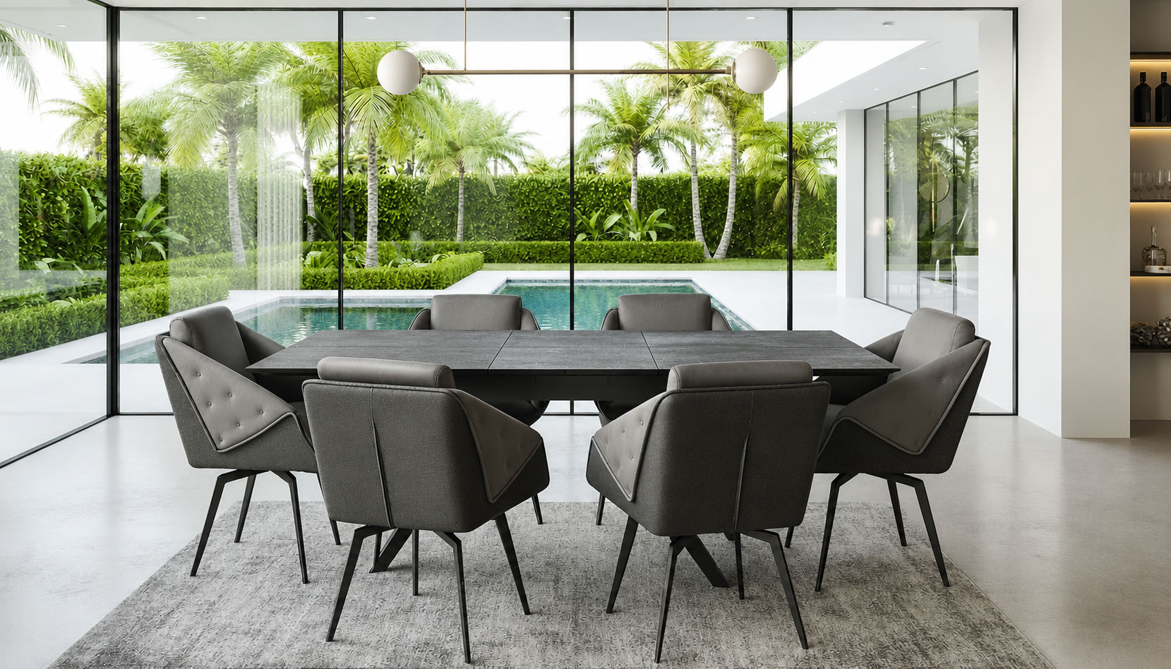 Dining Room Furniture Kitchen Tables and Chairs Sets Aurora Onyx Dining set
