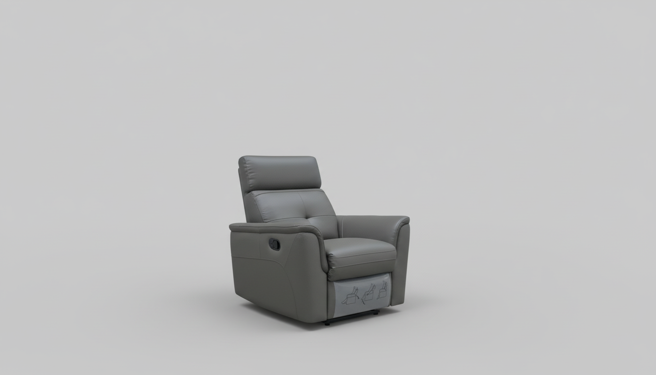 Living Room Furniture Reclining and Sliding Seats Sets 8501 Dark Grey Chair w/Manual Recliner