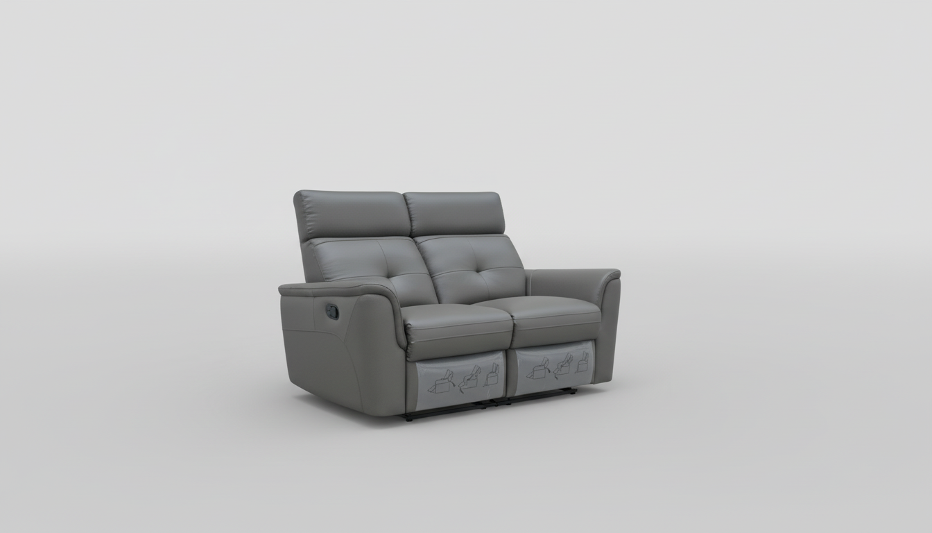 Living Room Furniture Reclining and Sliding Seats Sets 8501 Dark Grey Loveseat w/Manual Recliner