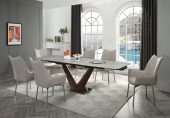 9188 Table with 1218 grey taupe chairs