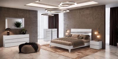 Modern Bedrooms QS and KS Aurora Bed in KS with Alba cases by Camelgroup – Italy