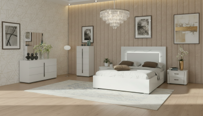 Bedroom Furniture Modern Bedrooms QS and KS Carrara Bed with Anna Nightstands