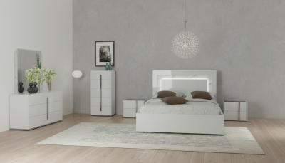 Bedroom Furniture Modern Bedrooms QS and KS Carrara Bed with Bianca Marble Nightstands