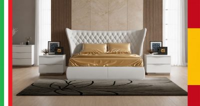 Modern Bedrooms QS and KS Miami Bed with Onda Nightstands