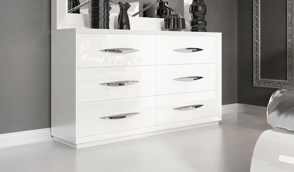 Bedroom Furniture Dressers and Chests Carmen Double Dresser White