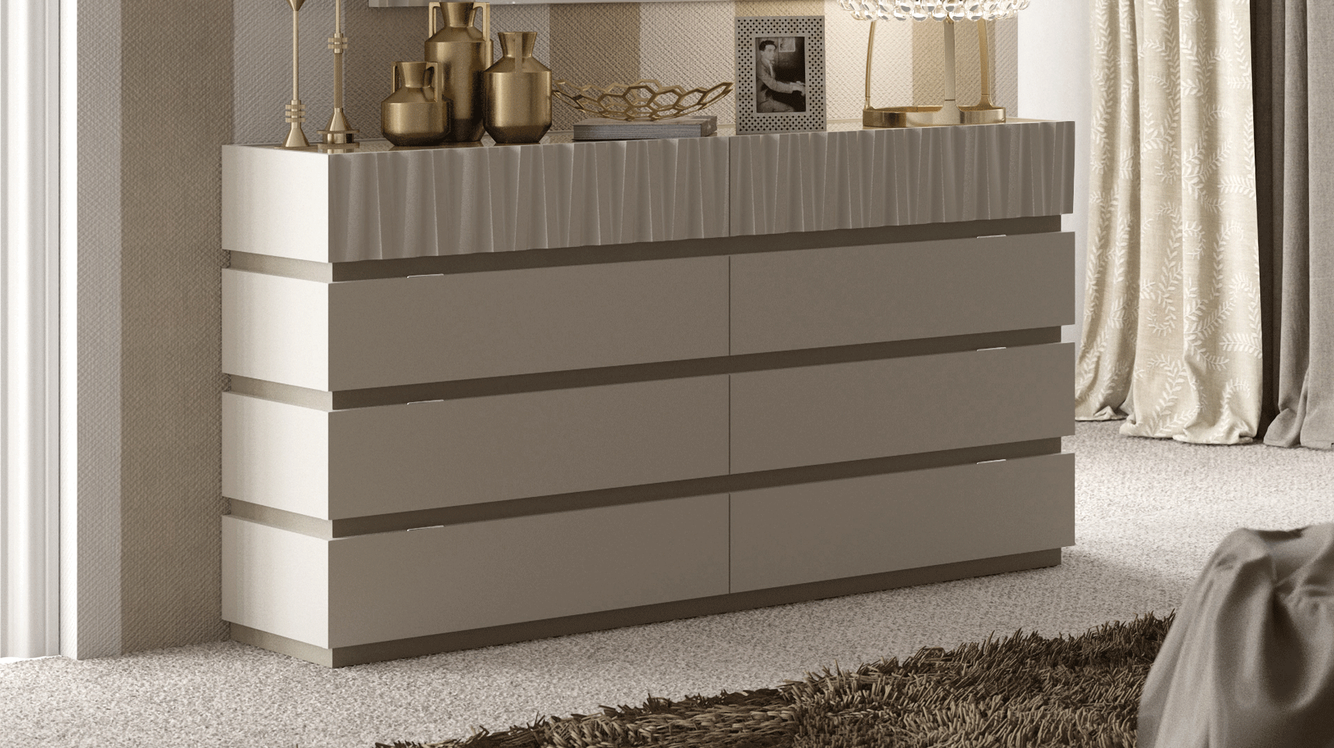 Bedroom Furniture Dressers and Chests Marina Double Dresser Taupe