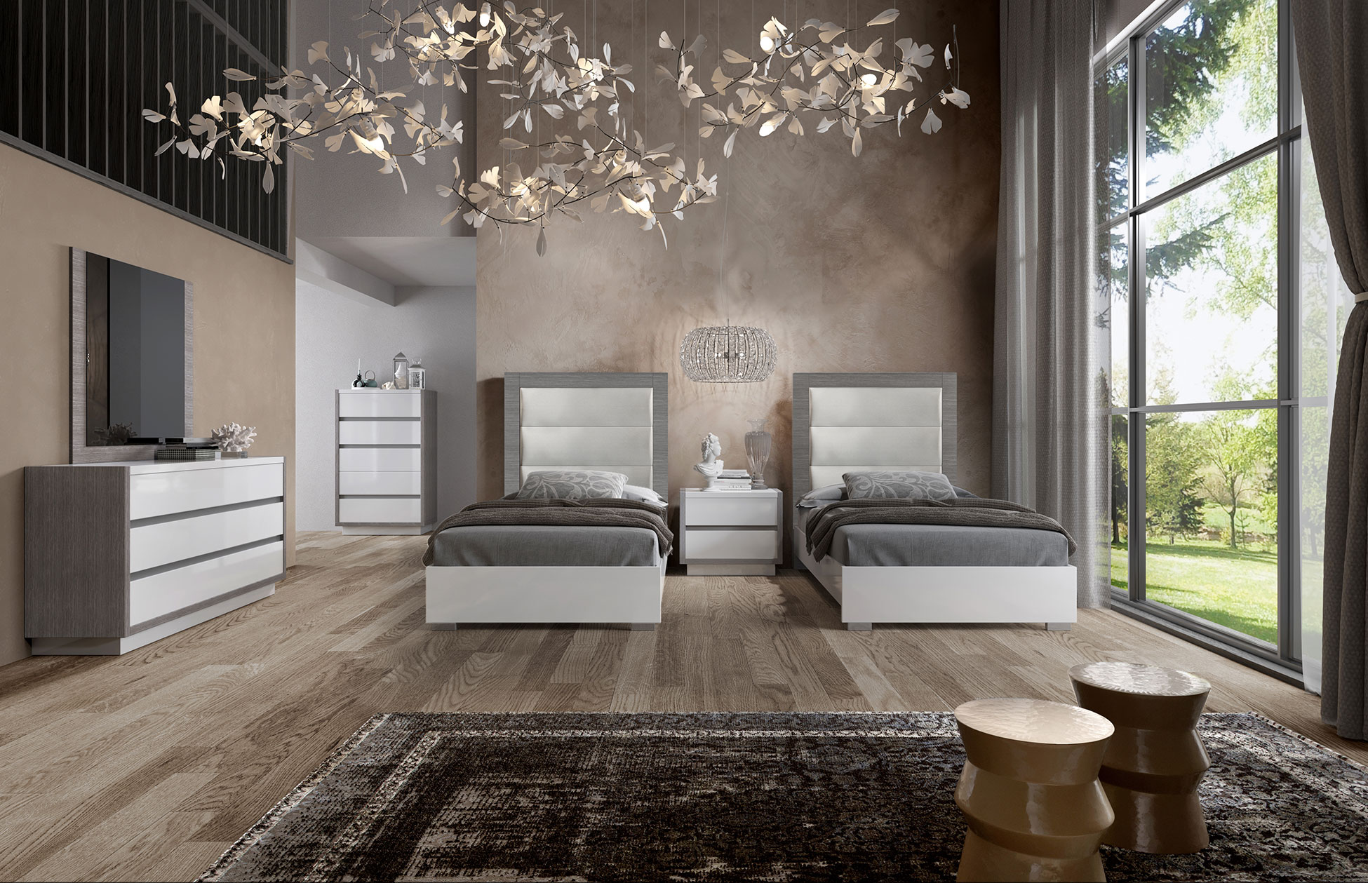 Bedroom Furniture Twin Size Kids Bedrooms Mangano 48" Bed