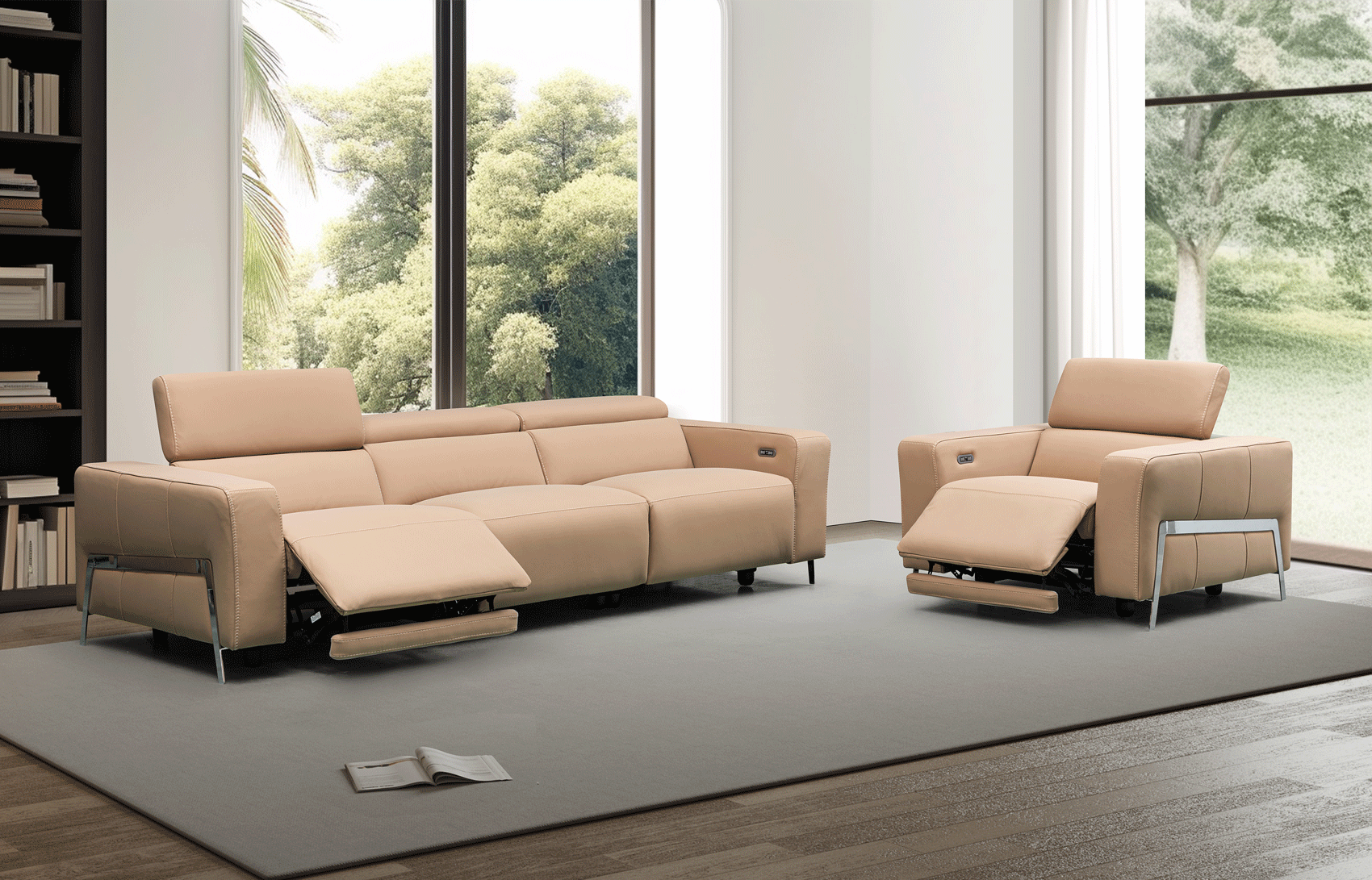 Living Room Furniture Sofas Loveseats and Chairs B2112 Power Recliner Set